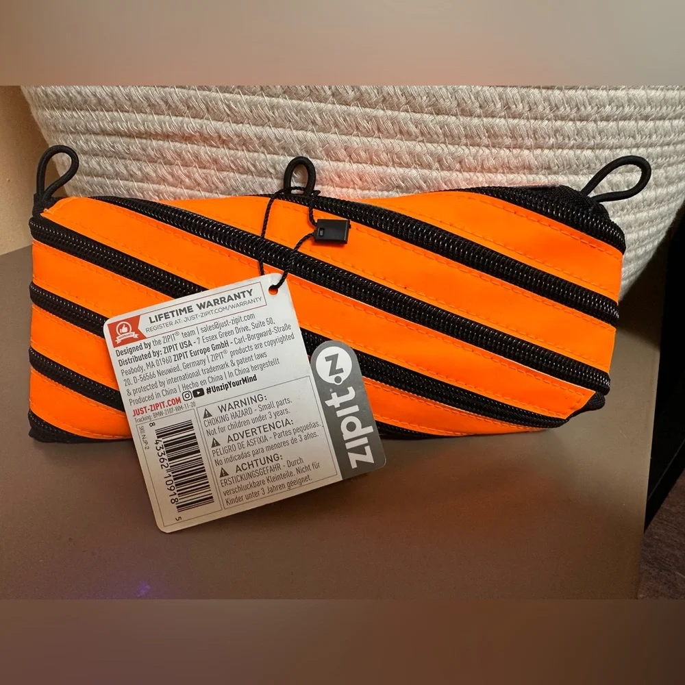 Zipit Neon Orange Binder Pouch